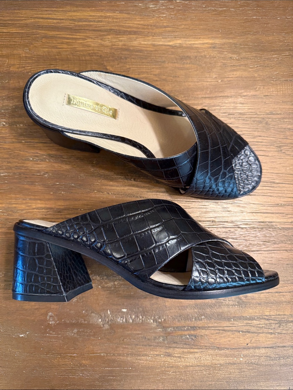 Louise et Cie Crocodile Embossed Harding Sandals